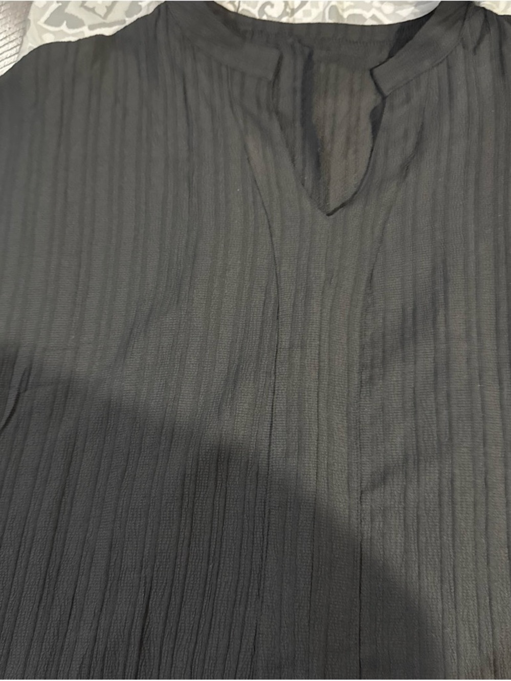 Black 4XL Ribbed Knit Top - Polyester/Spandex